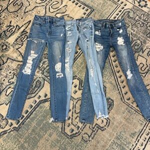 LOT of 3 Skinny Jean Jeggings AE American Eagle Aero Aeropostale Sz.00